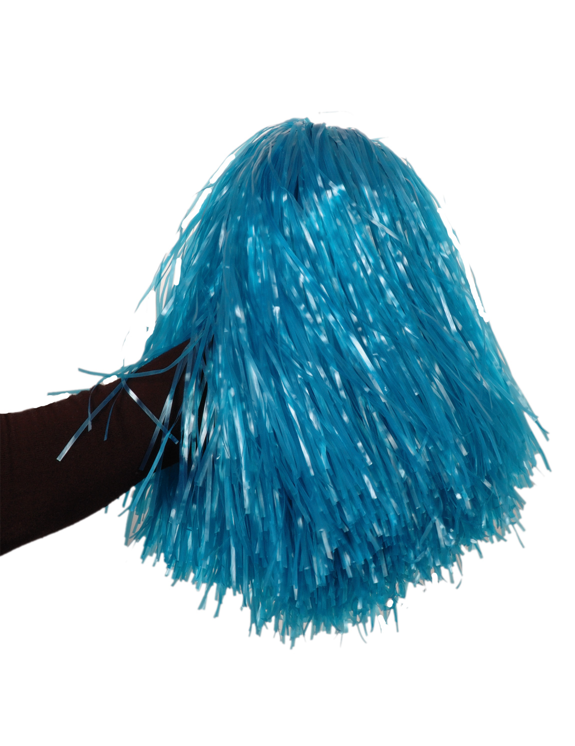 Pompon bleu métallique