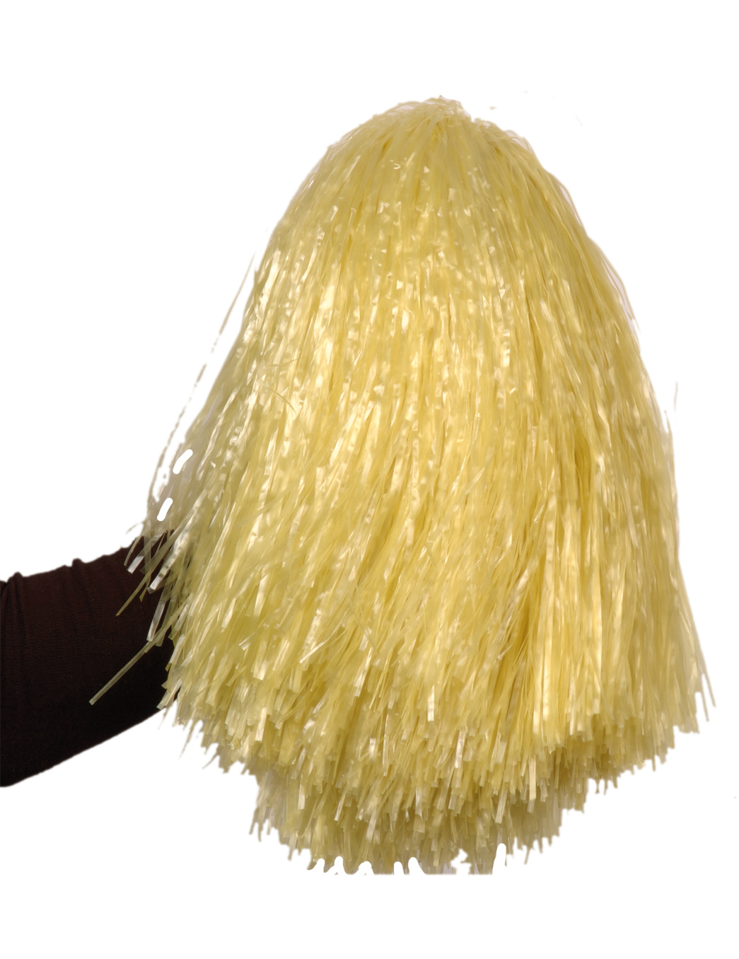 Pompon jaune paille métallique