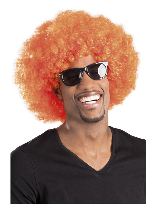 Perruque afro disco orange volume adulte