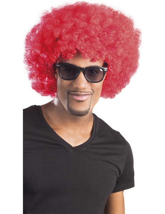 Perruque afro/ clown rouge volume adulte