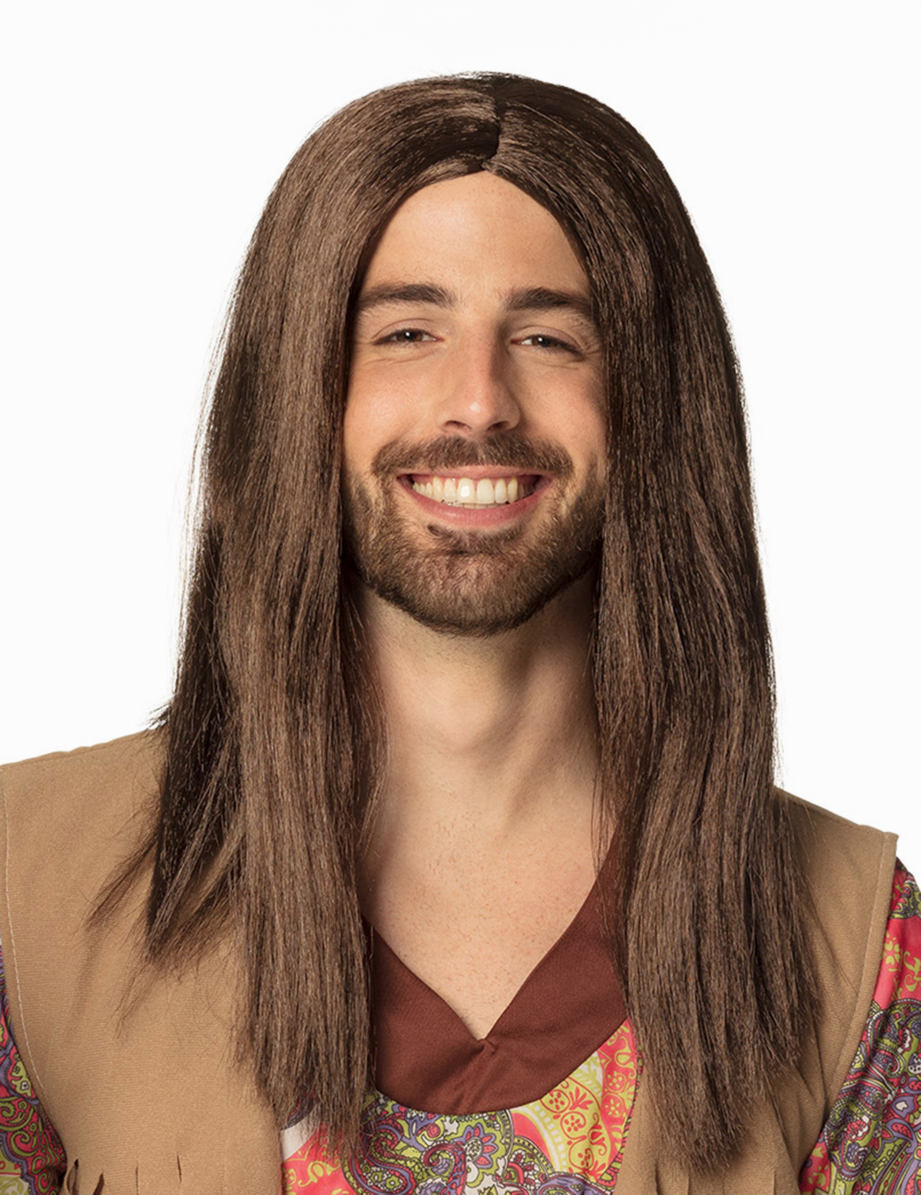 Perruque hippie marron adulte