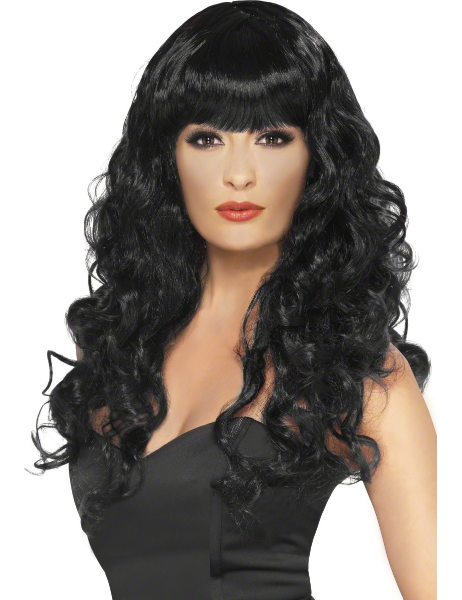 Perruque sirène bouclée noire femme