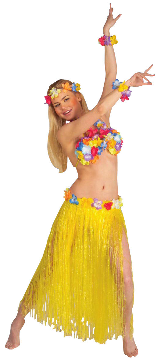 Set complet Hawaï jaune adulte