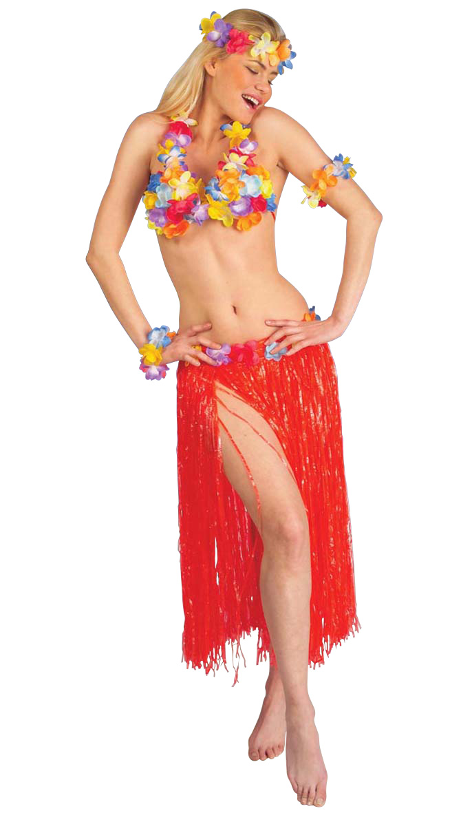 Set complet Hawaï rouge adulte