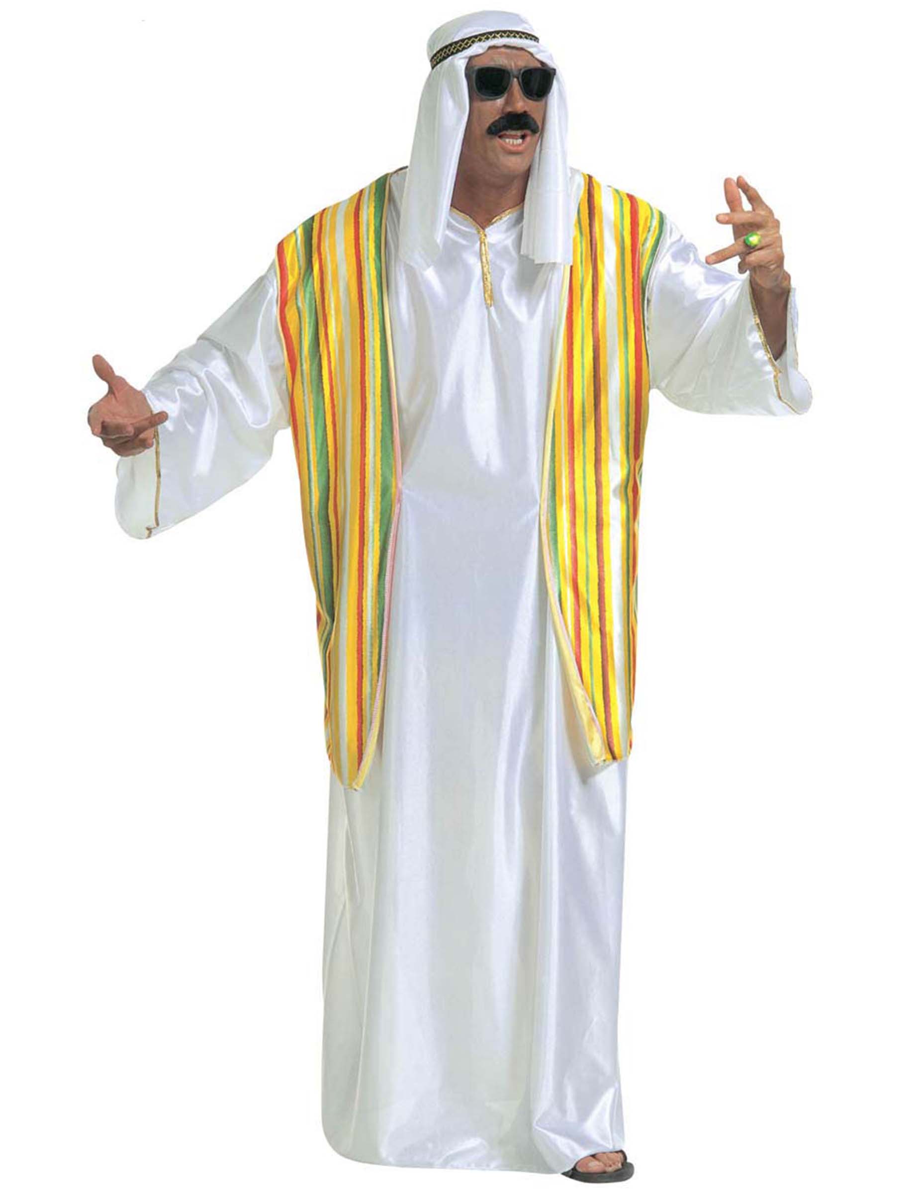 Déguisement cheikh arabe coloré homme