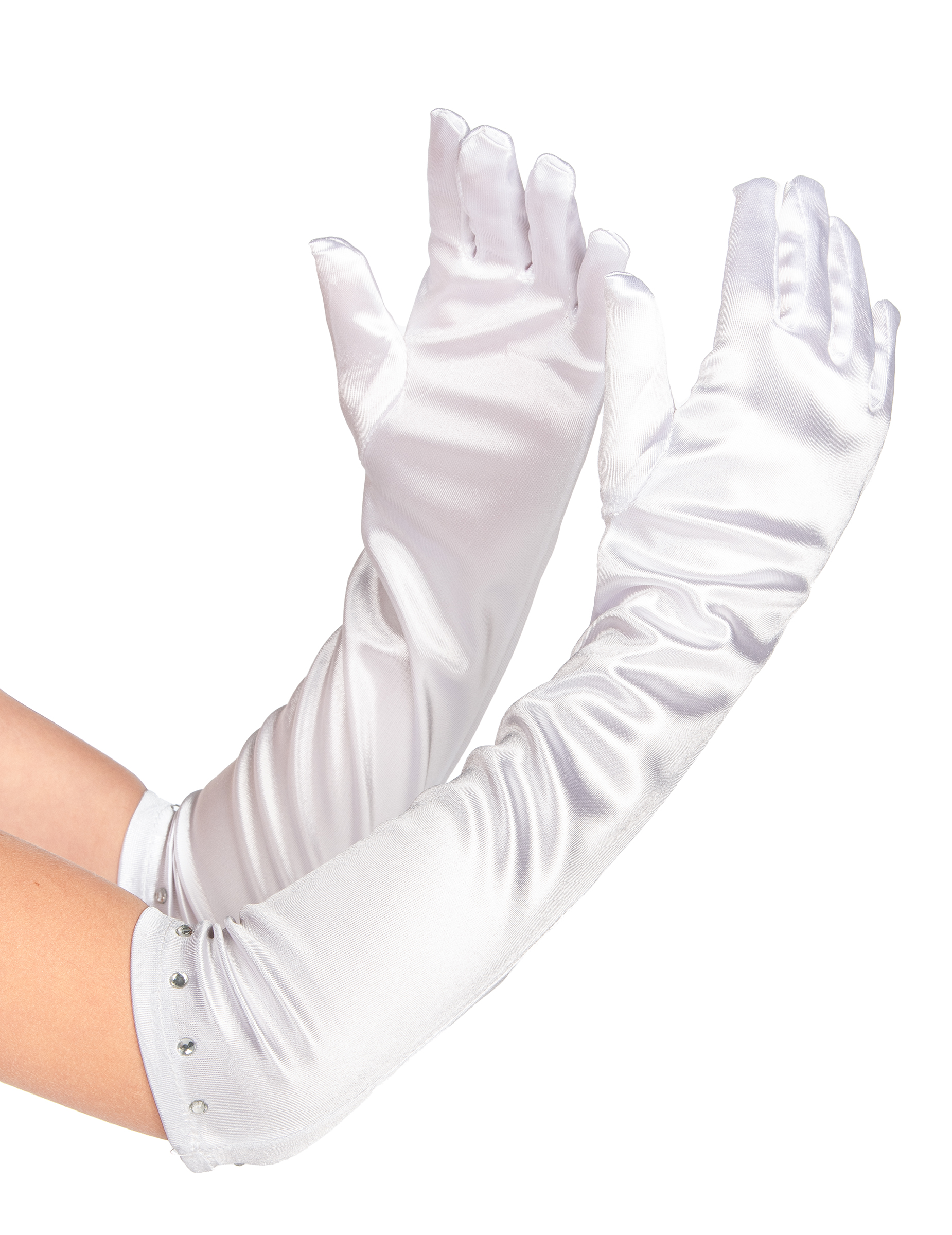 Gants longs blancs enfant