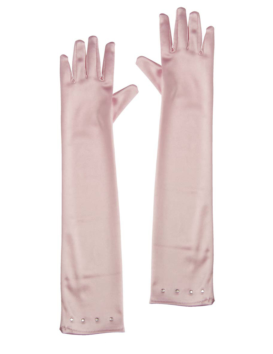 Gants longs roses enfant