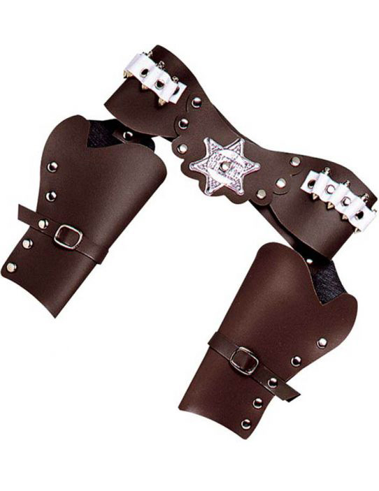 Porte revolver cowboy marron en plastique