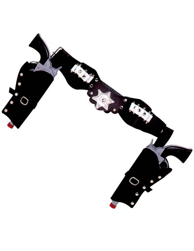 Porte revolver cow-boy noir en plastique