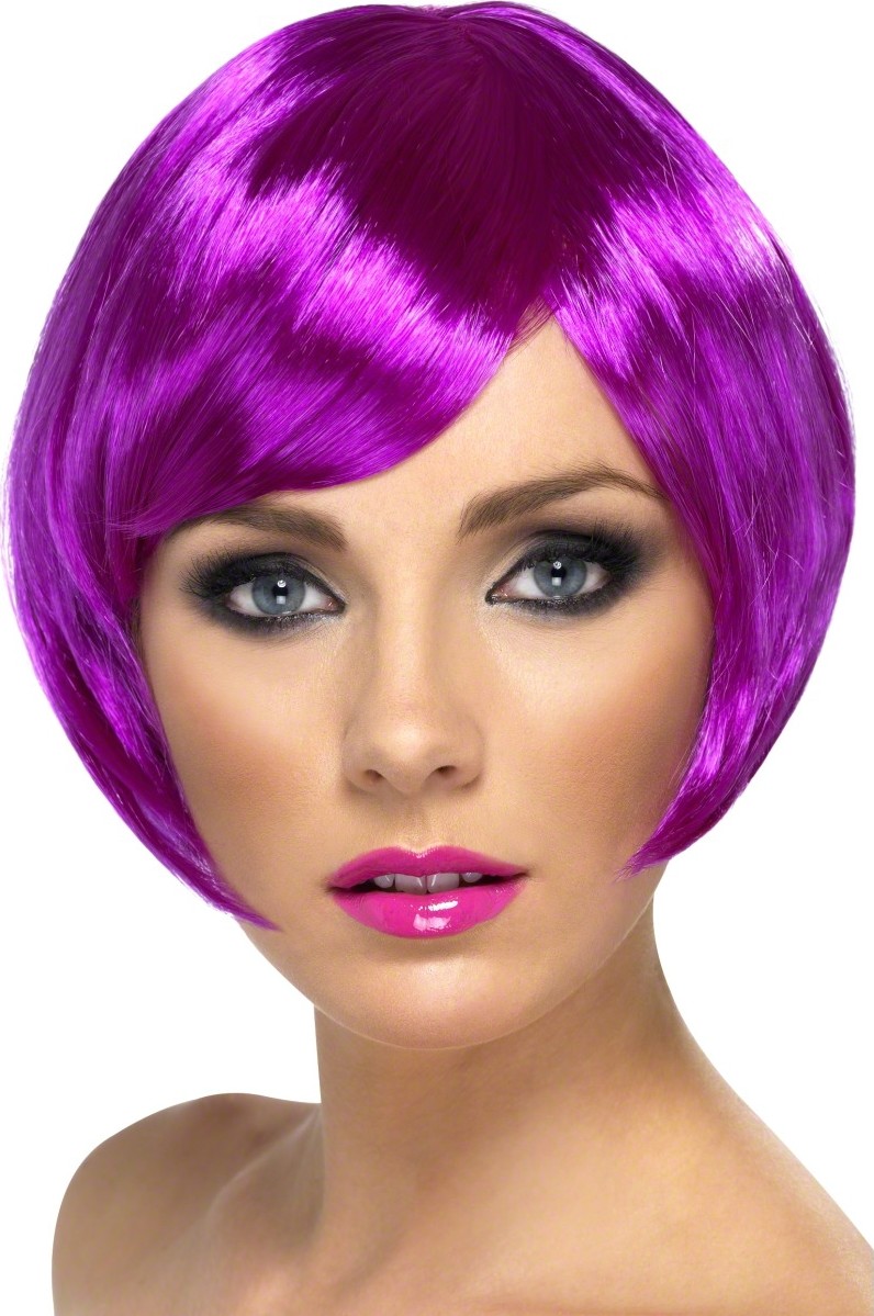 Perruque cabaret courte violette femme