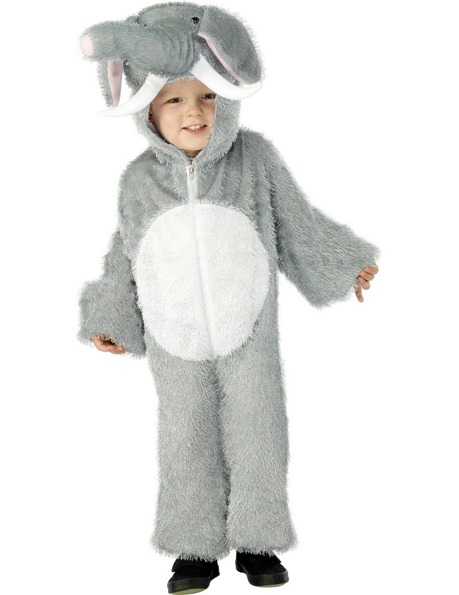 Déguisement éléphant gris et blanc enfant