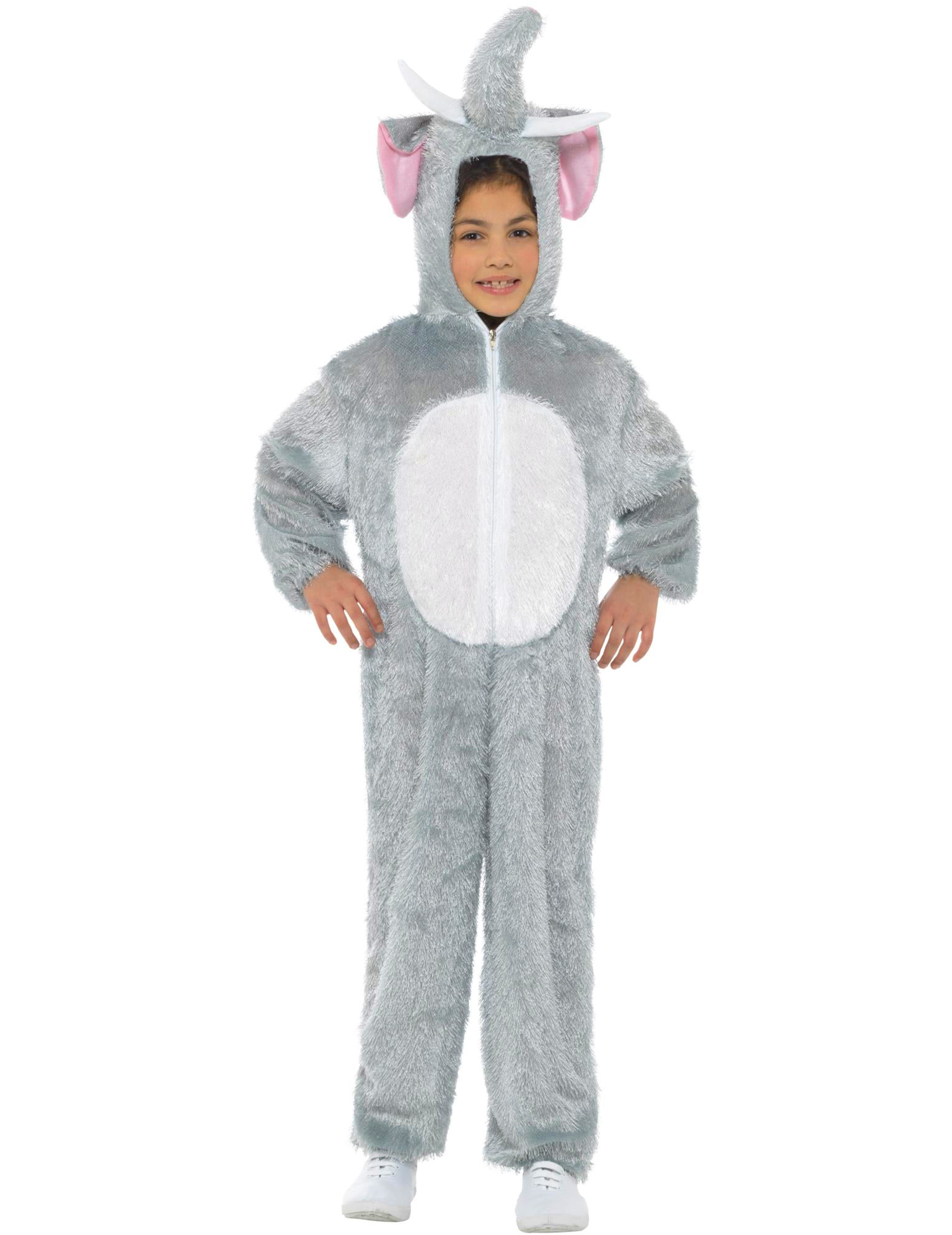 Déguisement éléphant gris et blanc enfant