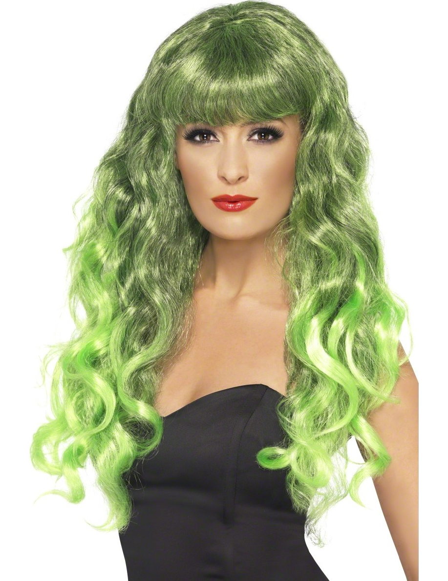 Perruque sirène bouclée verte femme