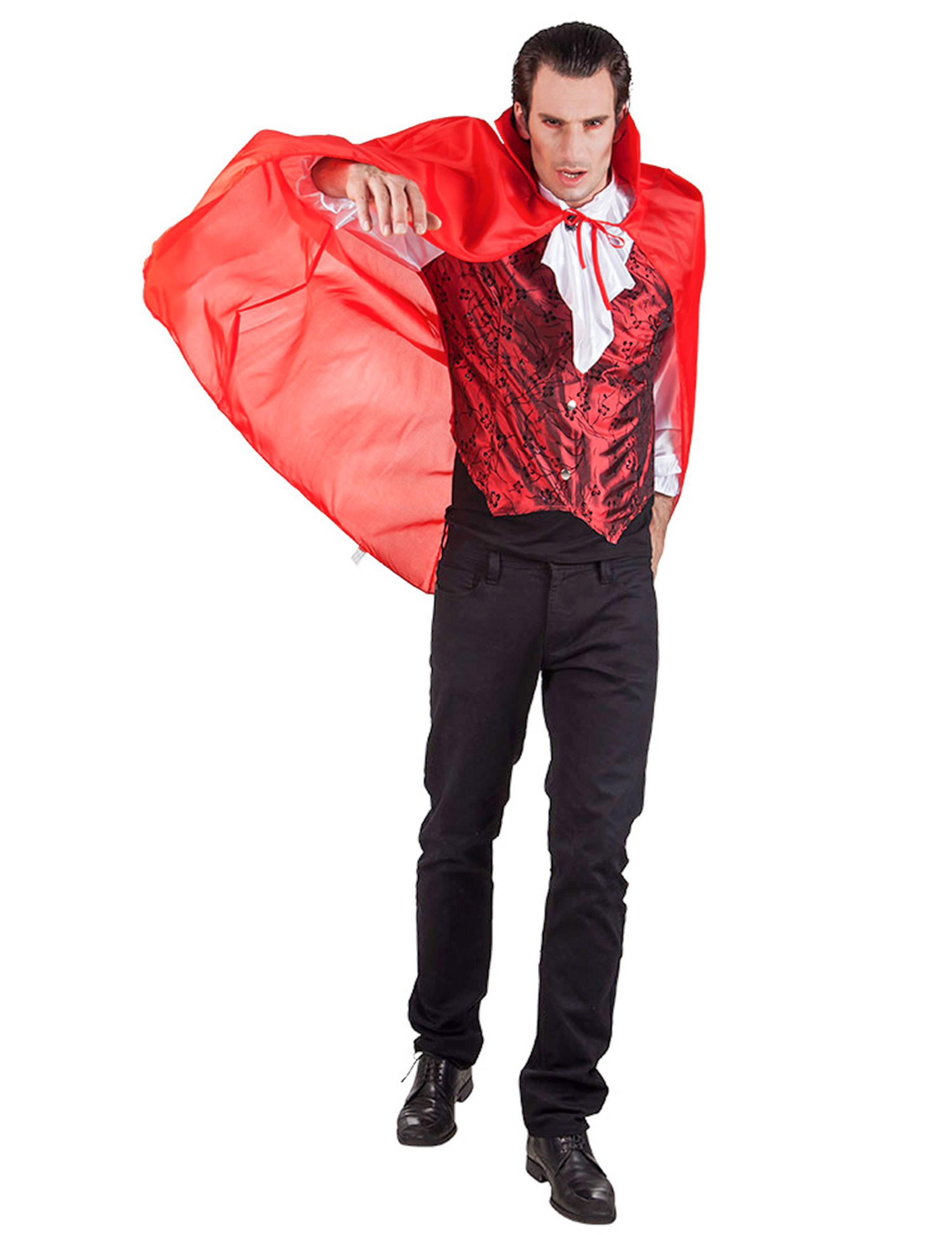 Cape vampire rouge homme 120 cm Halloween