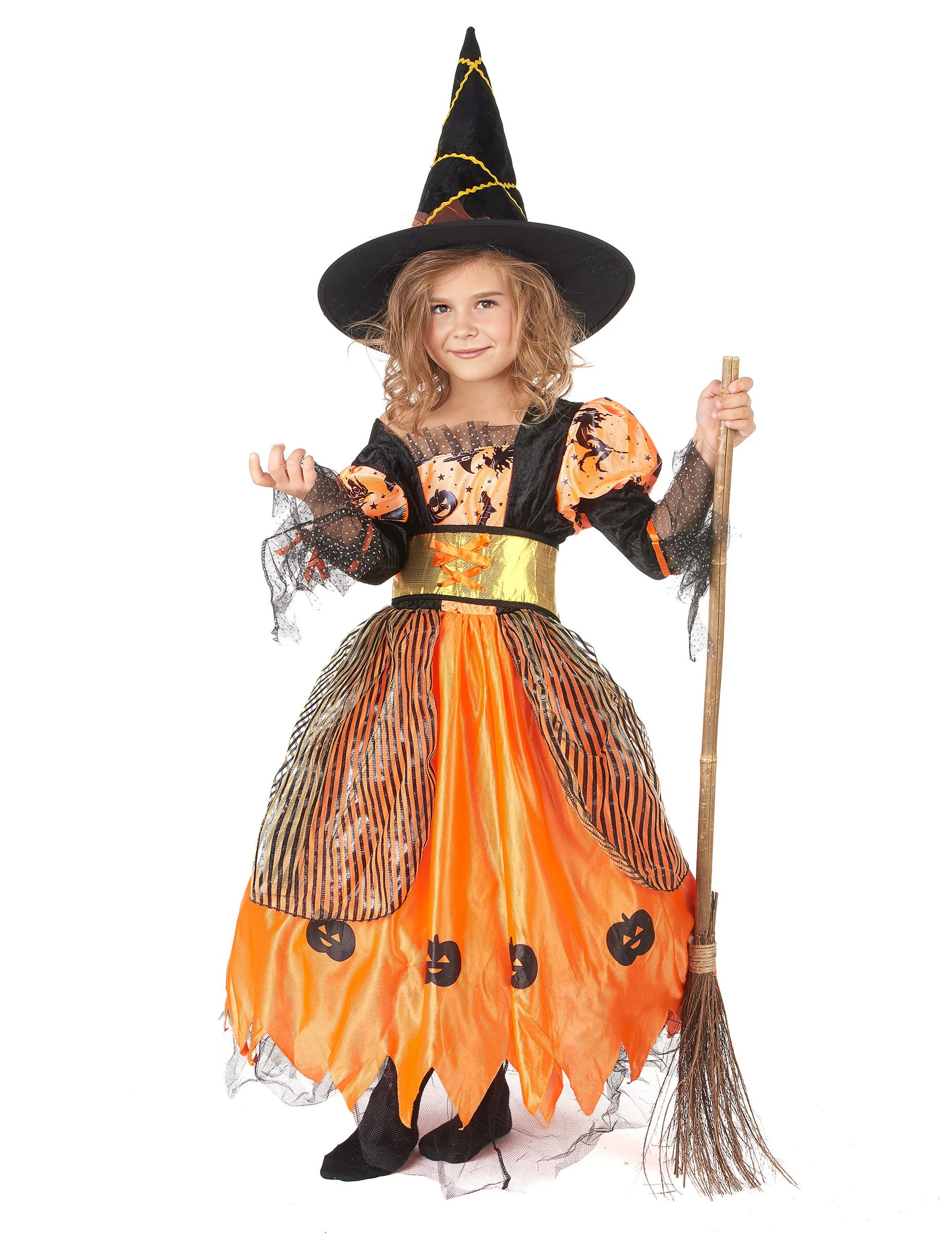 Déguisement sorcière orange fille Halloween