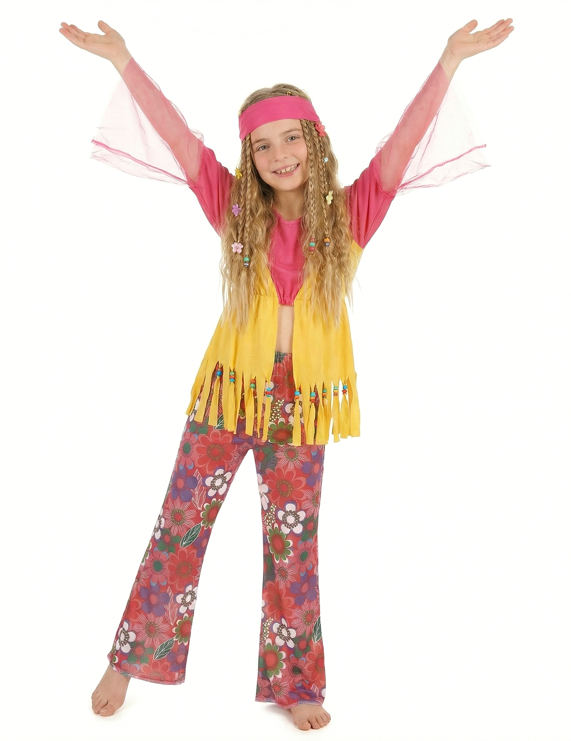 Déguisement hippie muticolore fille