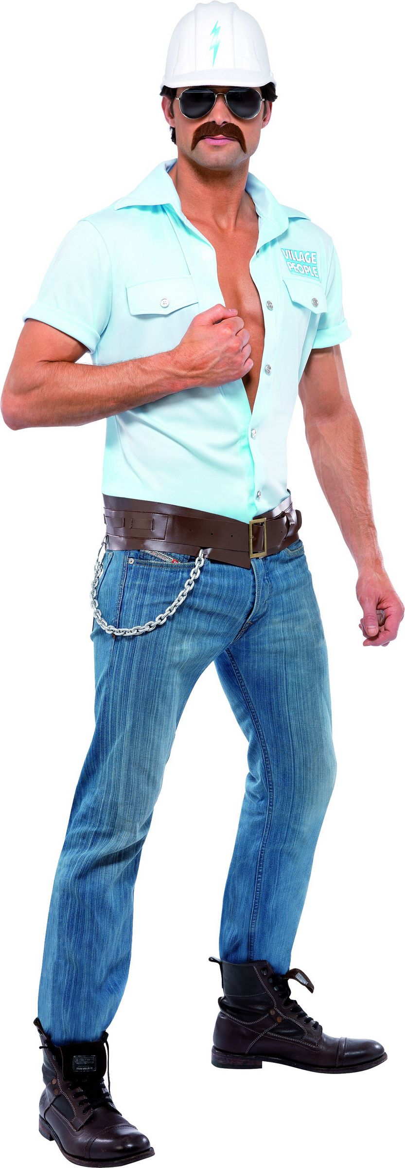 Déguisement ouvrier Village People homme