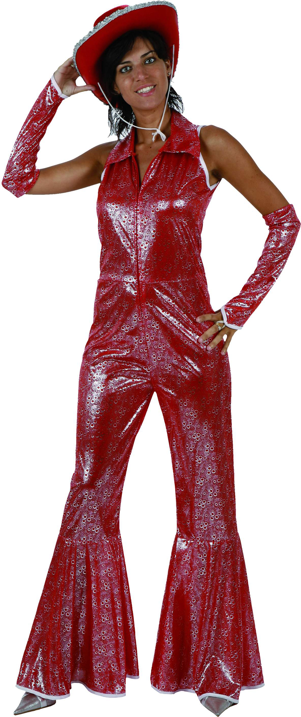 Déguisement disco rouge femme
