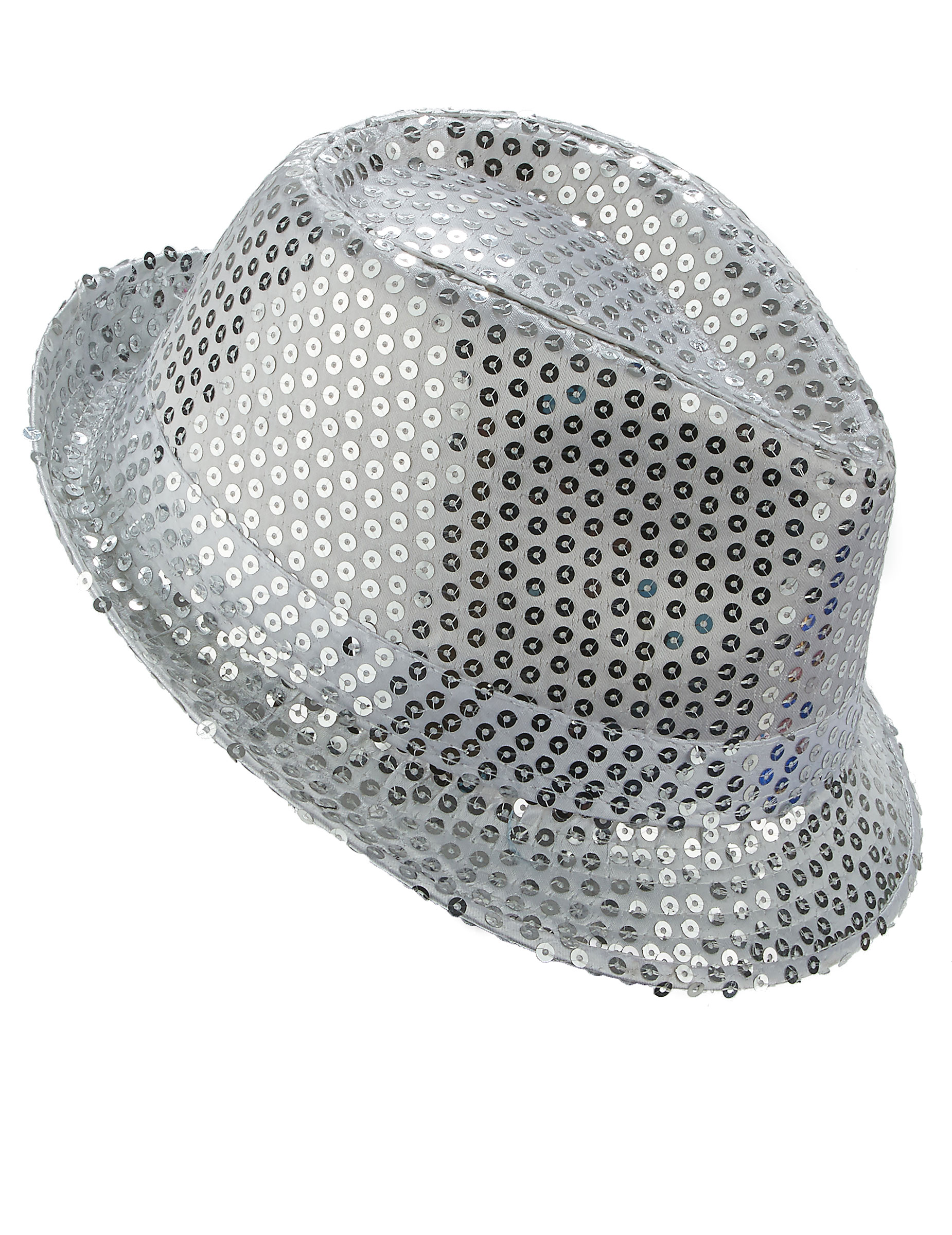 Chapeau borsalino à sequins argent adulte