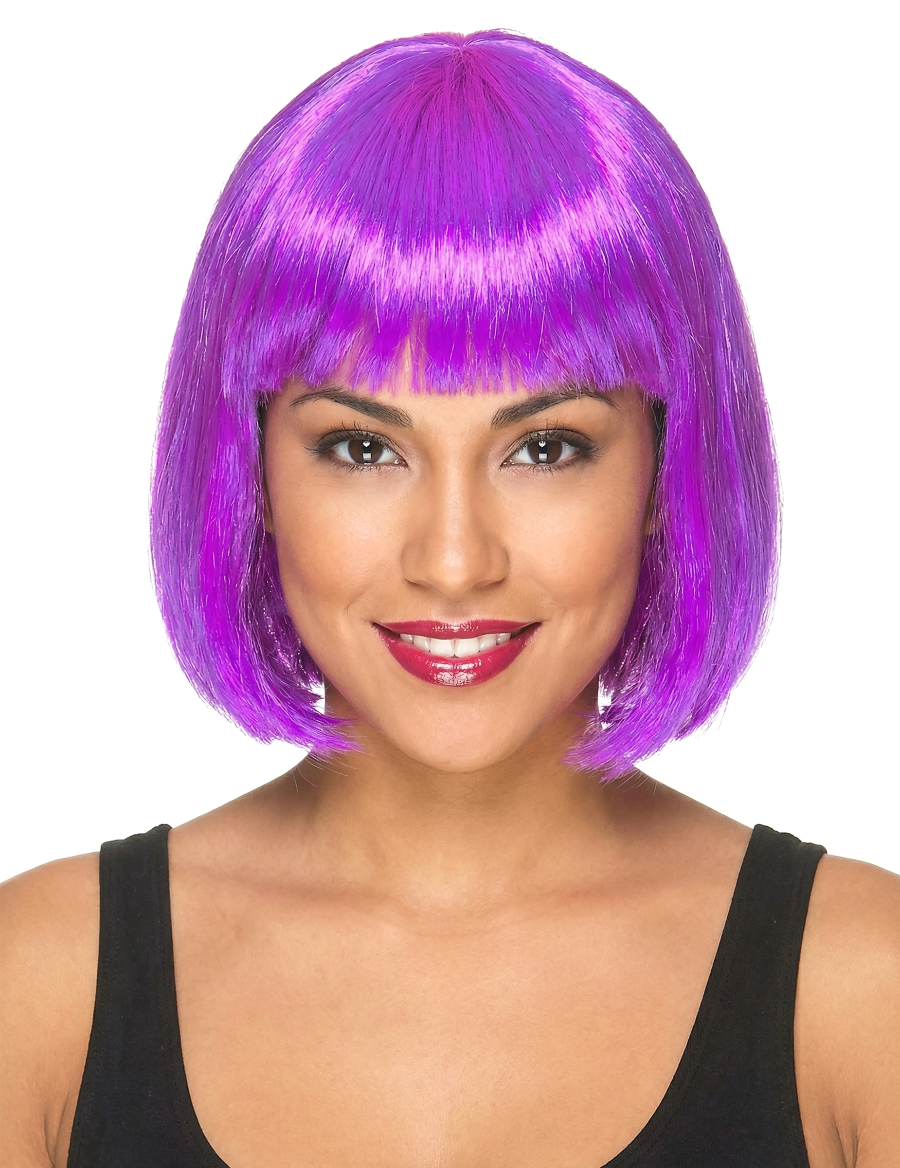 Perruque carré mi-long violette femme