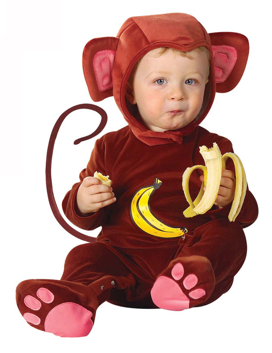 Déguisement singe effet velours bébé