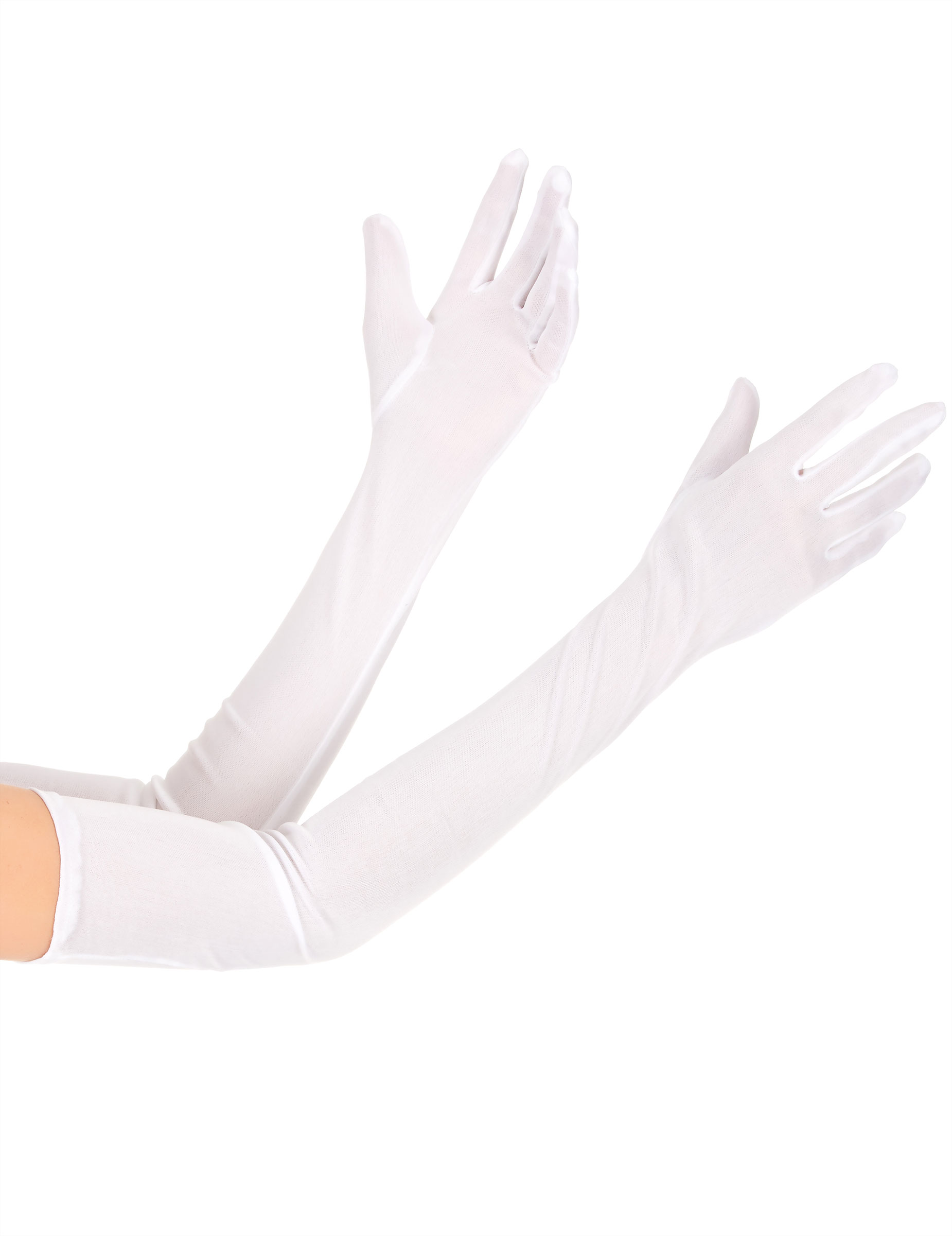 Gants longs blancs adulte 60 cm