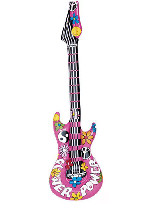 Guitare rock gonflable rose flower