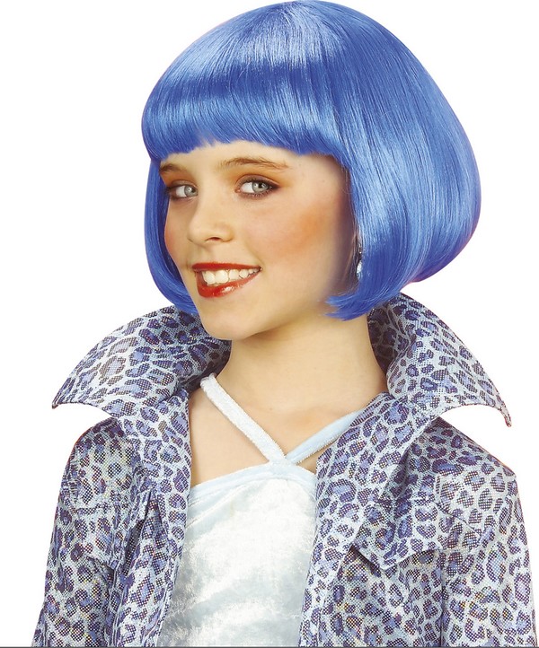 Perruque courte cabaret bleue fille