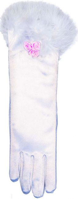 Gants princesse mi-longs blancs enfant
