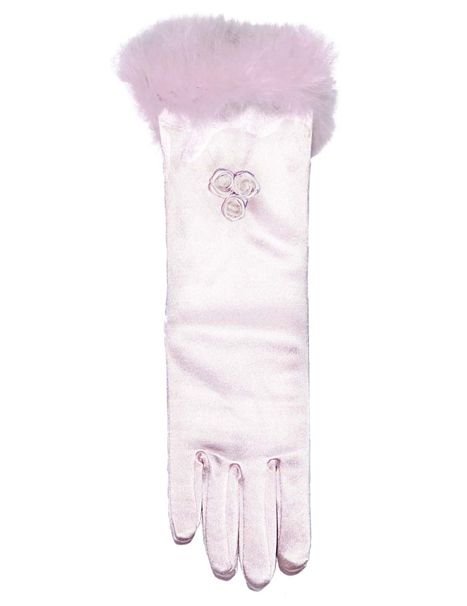 Gants princesse mi-longs roses enfant