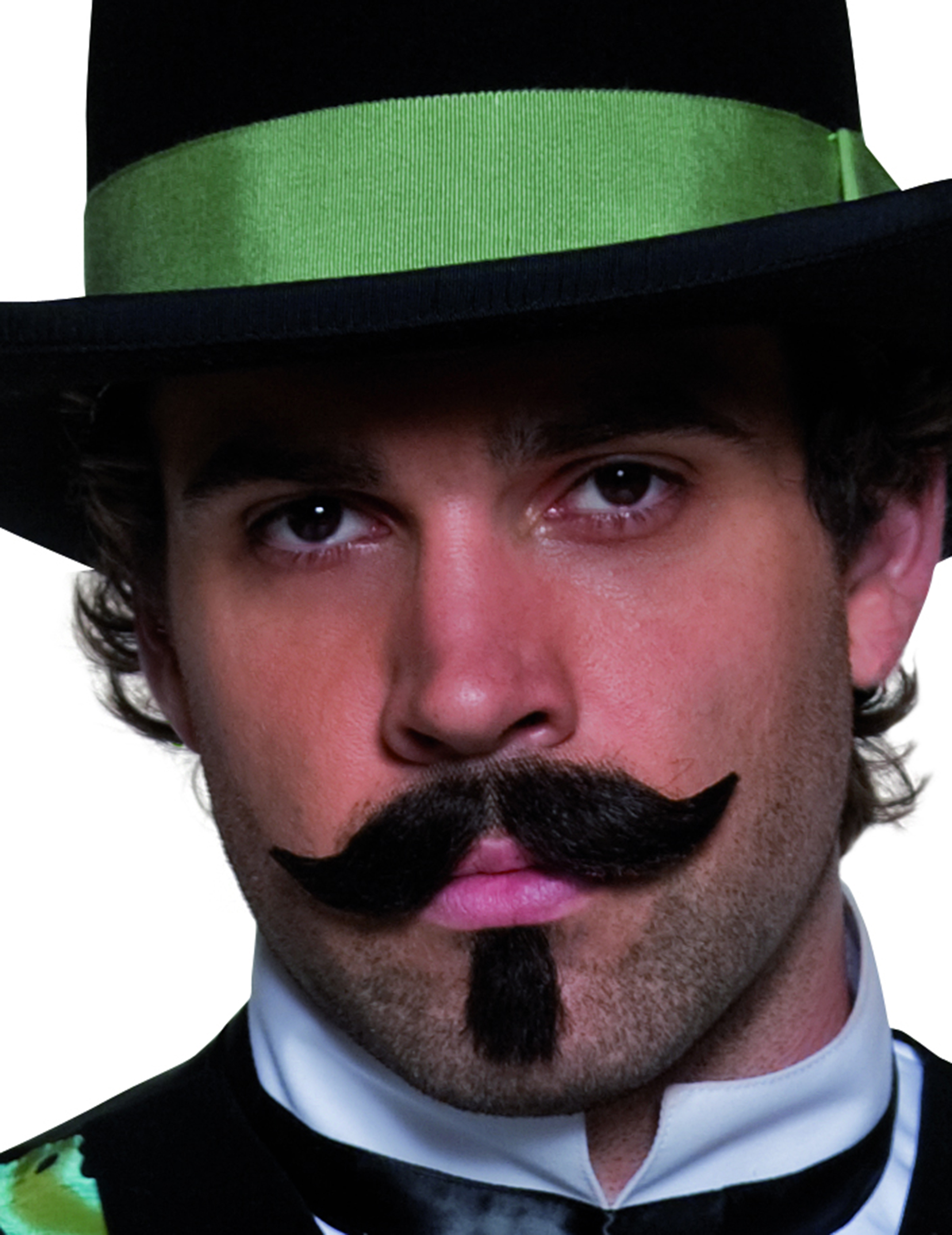 Moustache et barbichette noire adulte