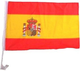 Drapeau pour voiture supporter Espagne 30 X 46 cm