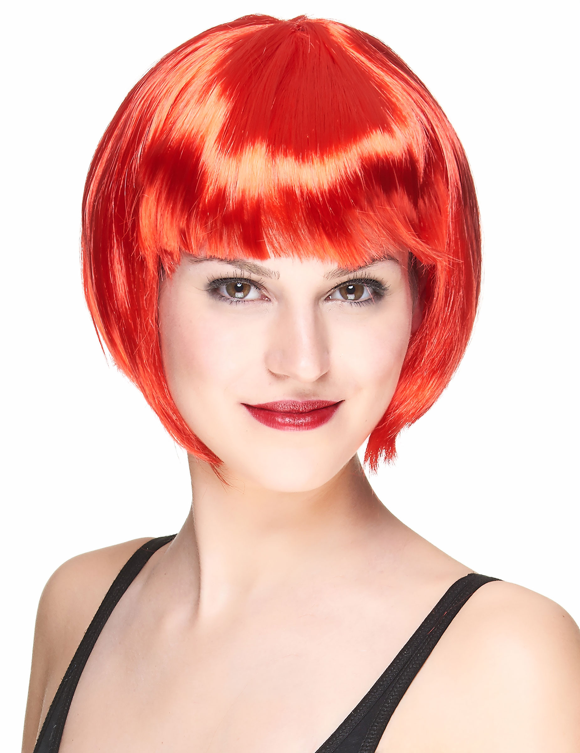 Perruque courte rouge femme