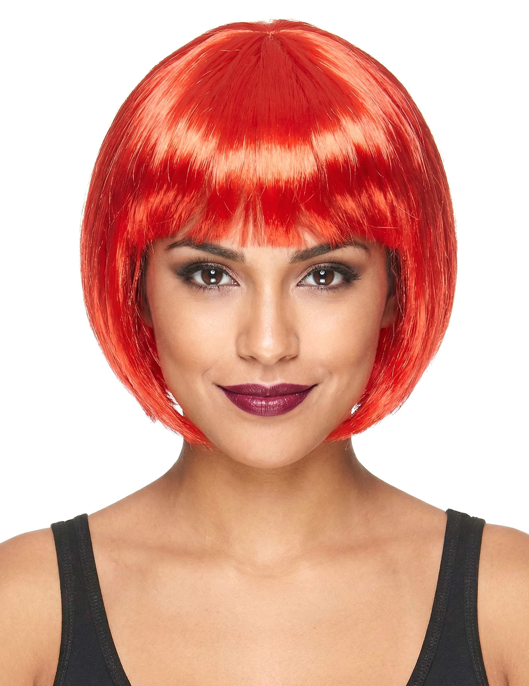 Perruque courte rouge femme
