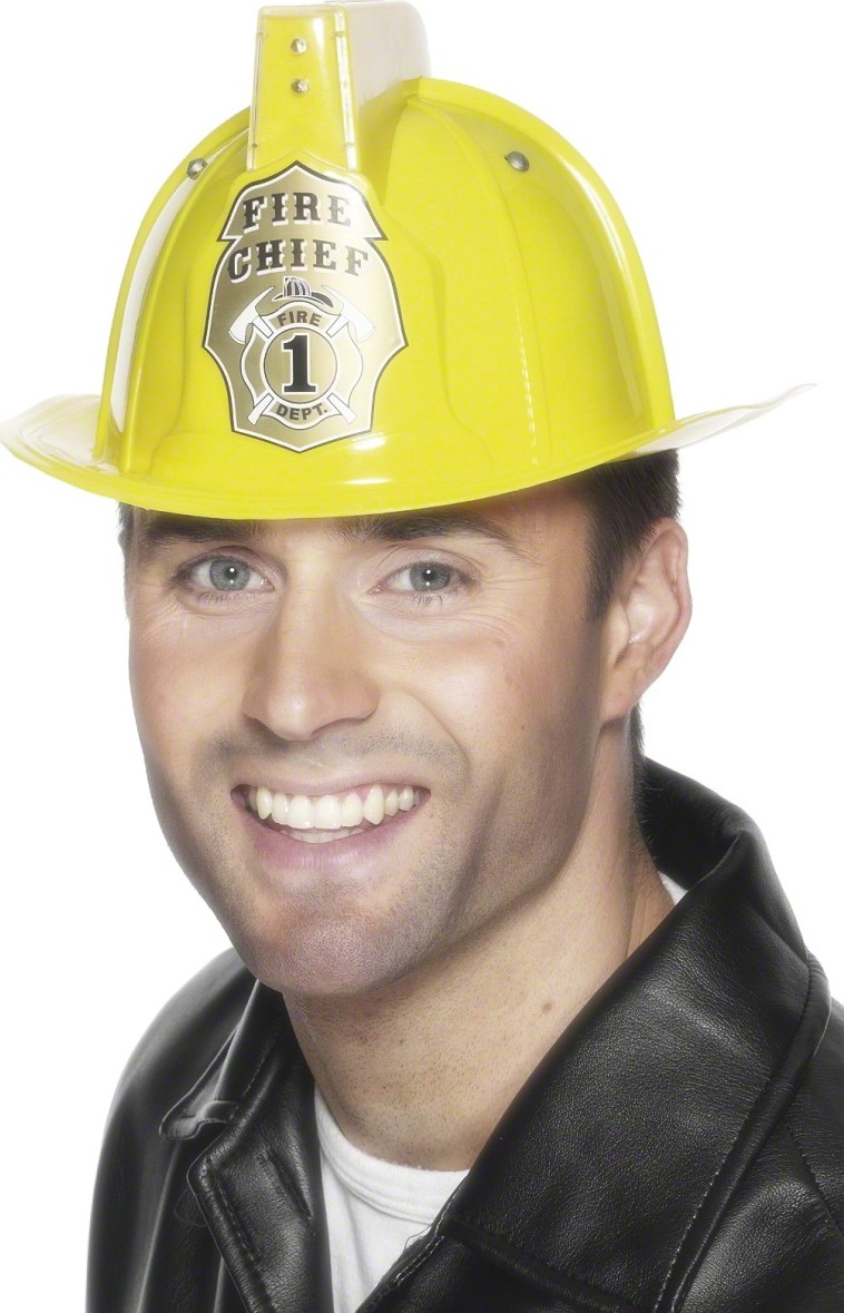Casque pompier jaune