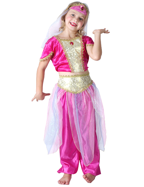 Déguisement danseuse orientale rose fille