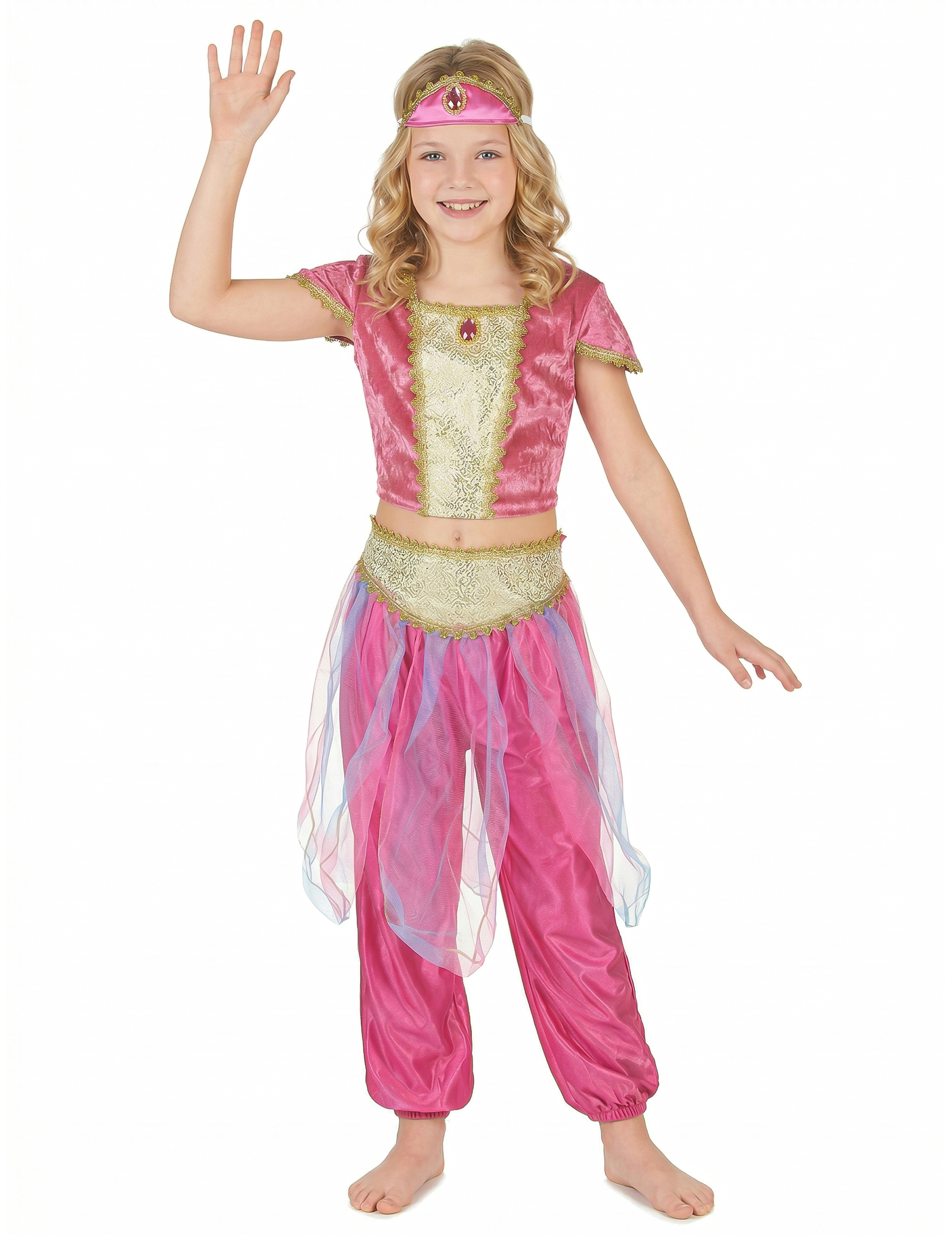 Déguisement danseuse orientale rose fille