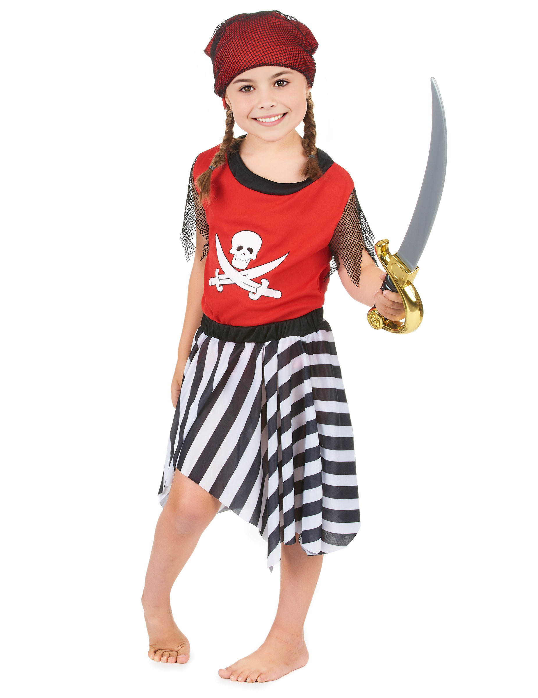 Déguisement pirate corsaire rouge fille