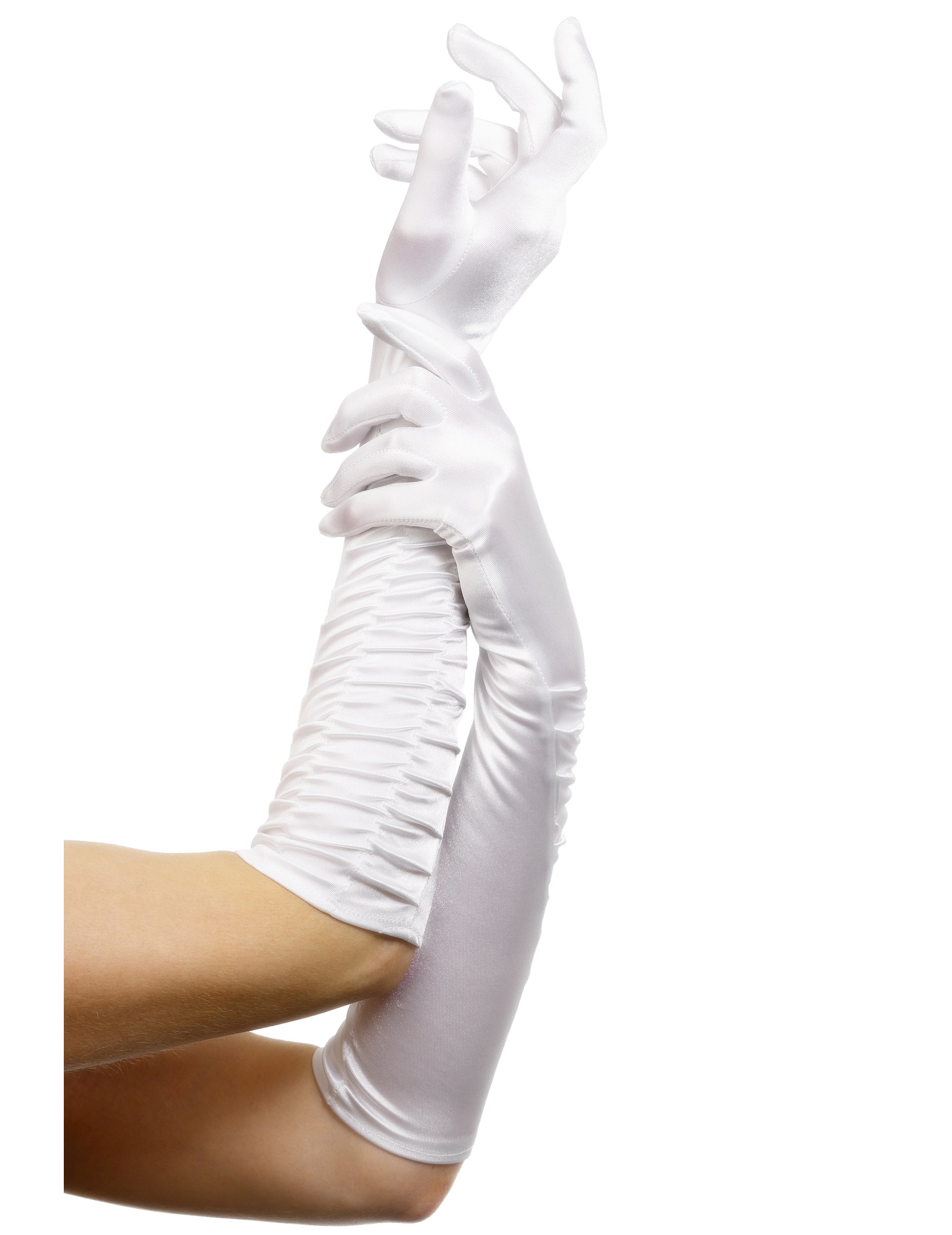 Gants longs blancs femme 46 cm