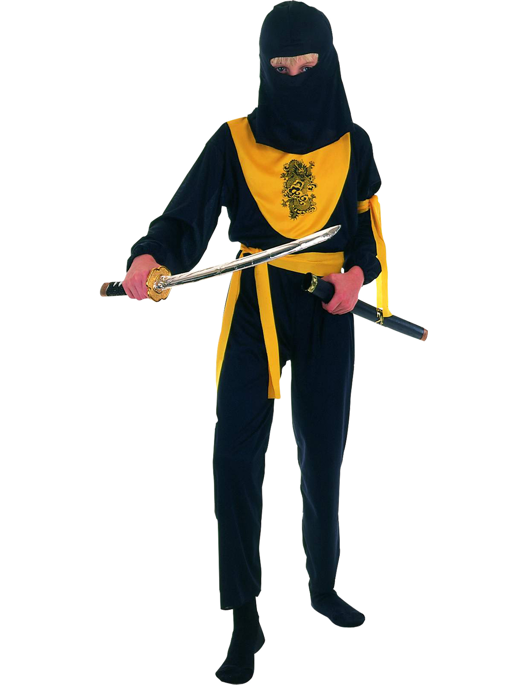 Déguisement ninja jaune et noir garçon