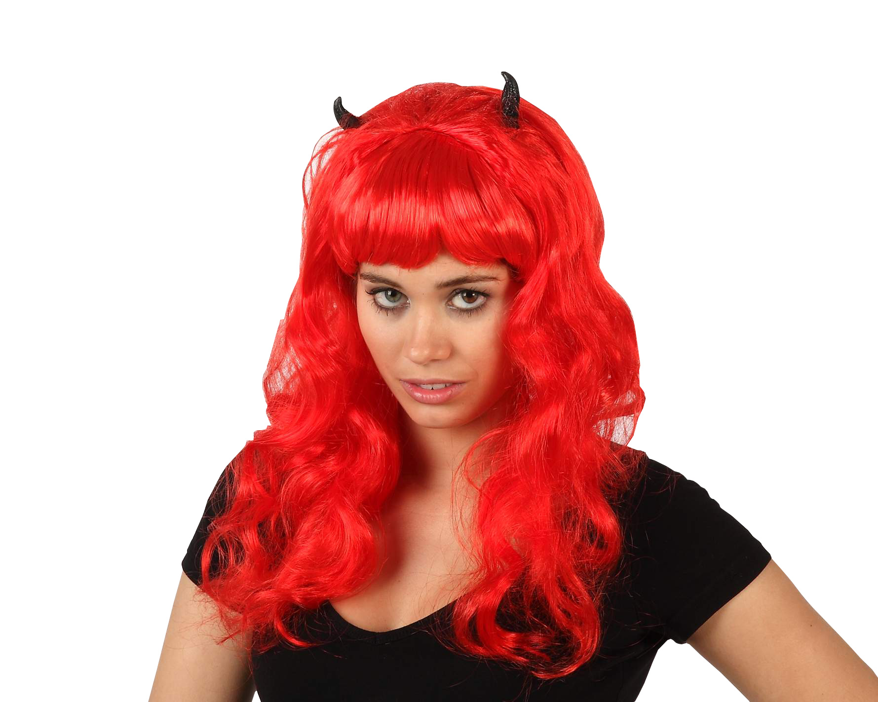 Perruque de diablesse rouge femme