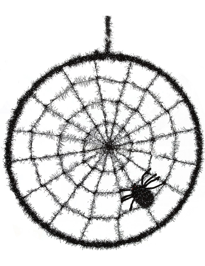 Toile d'araignée noire avec une araignée en cercle