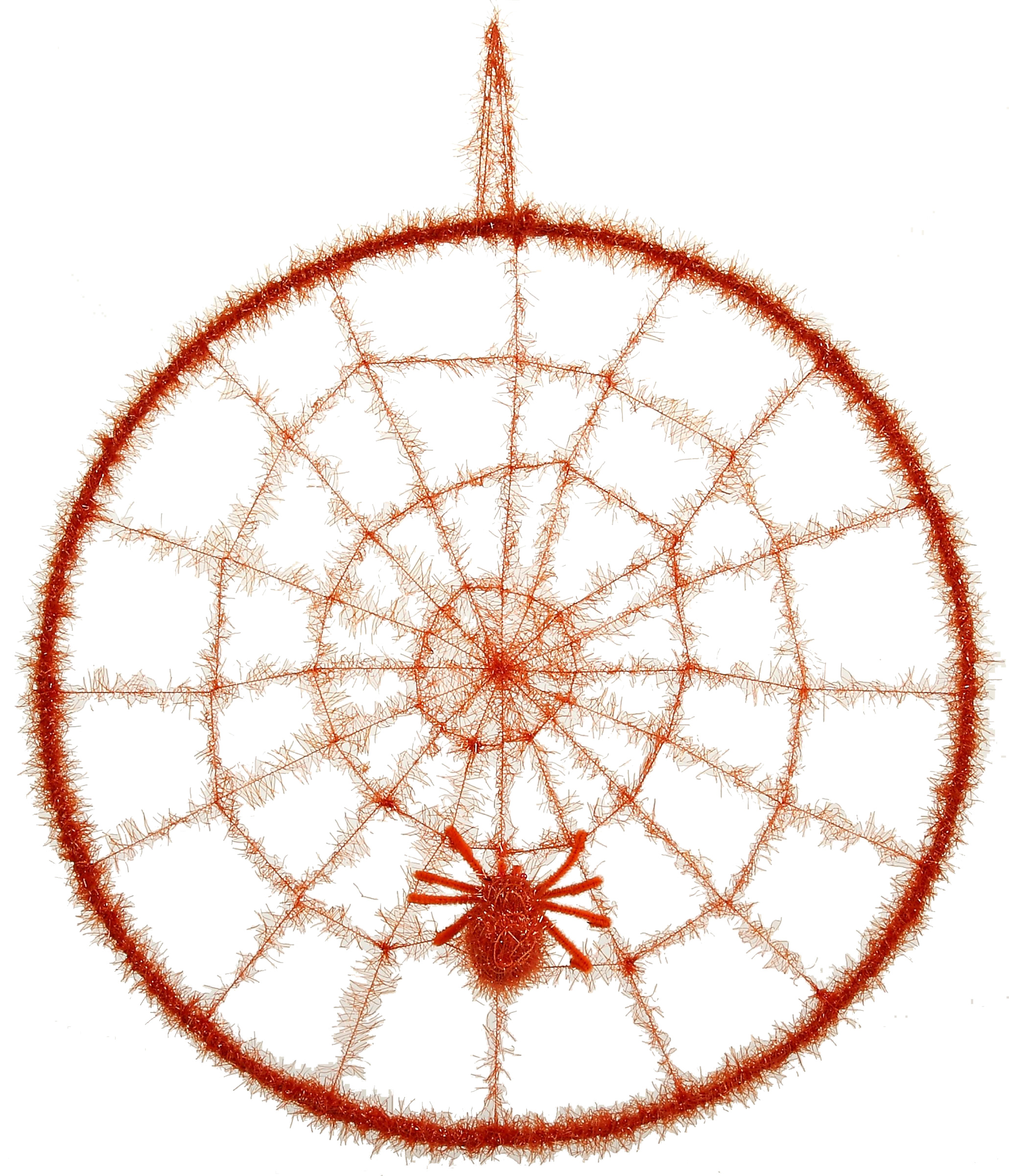Toile d'araignée orange avec une araignée en cercle