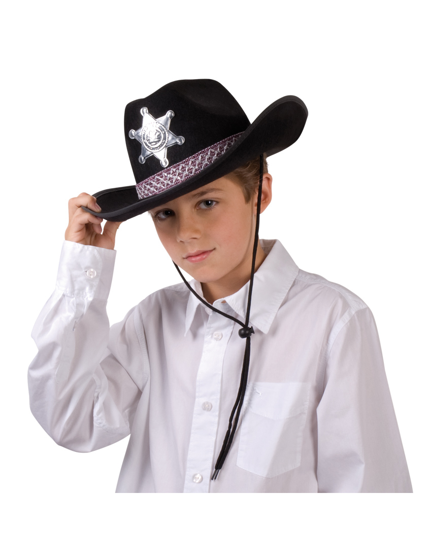 Chapeau shérif noir garçon
