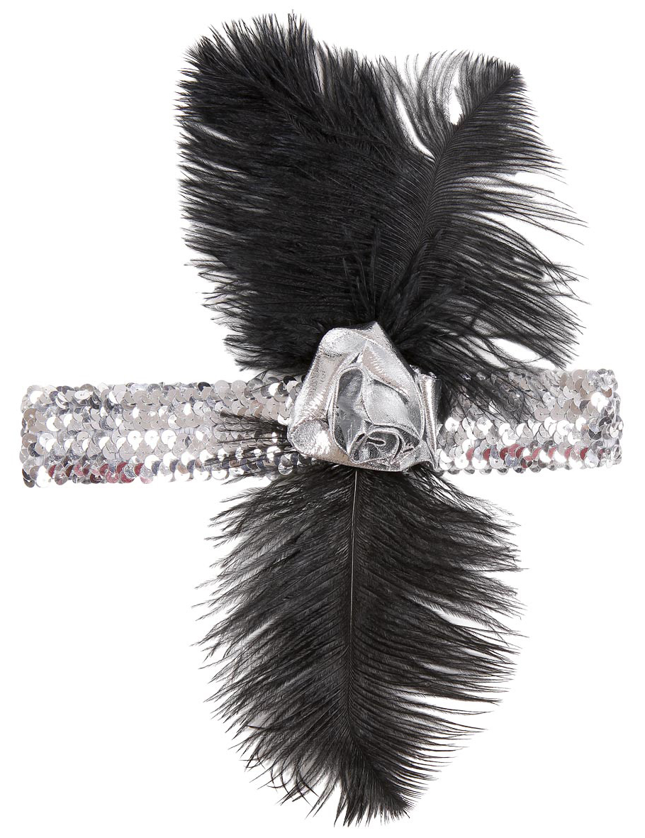 Bandeau charleston argent sequin femme