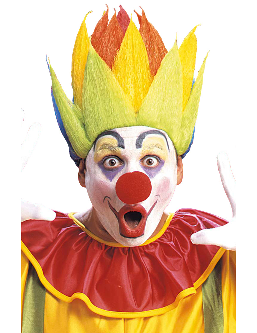 Perruque clown multicolore adulte