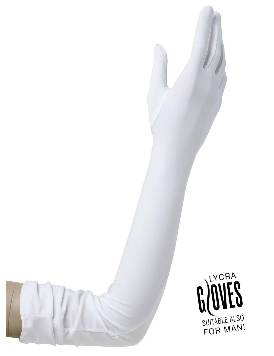Gants longs blanc adulte