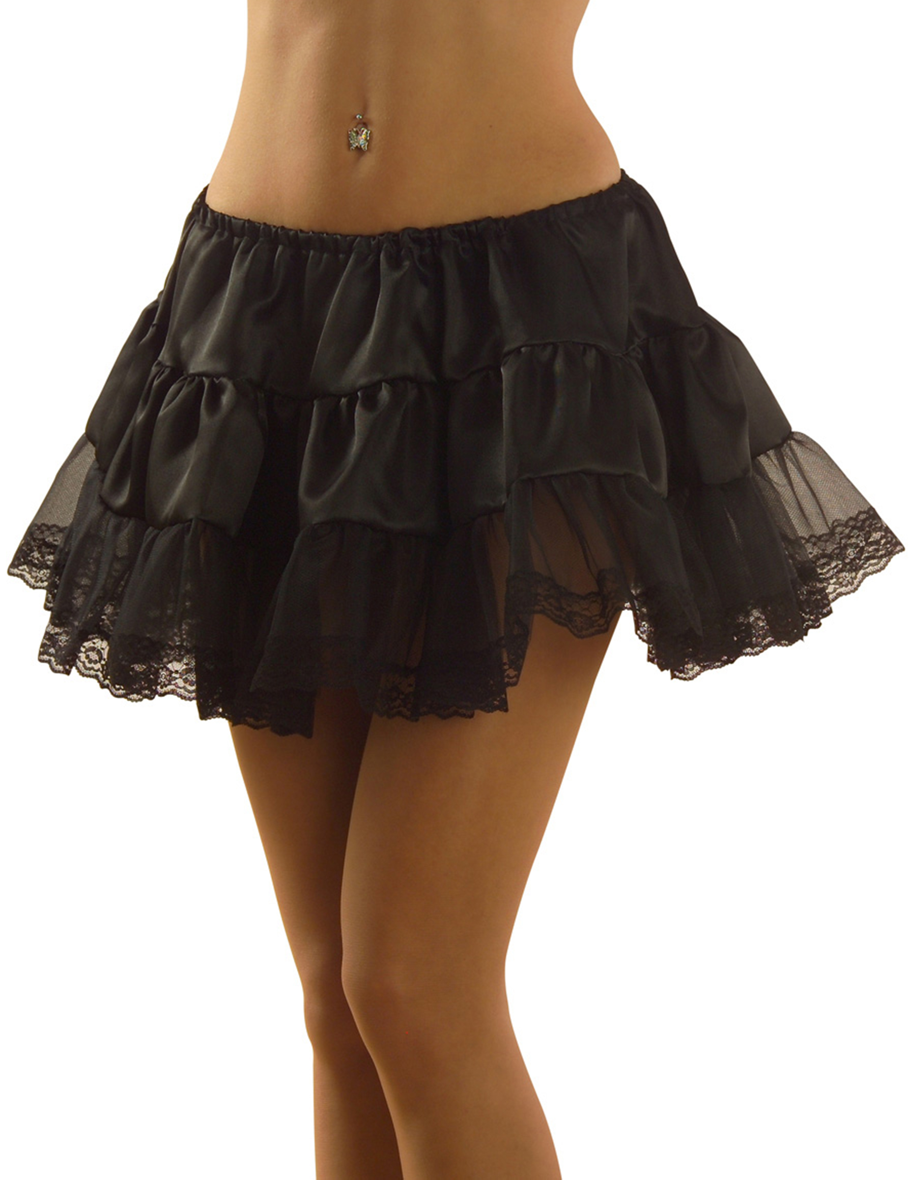 Jupon noire avec dentelle adulte