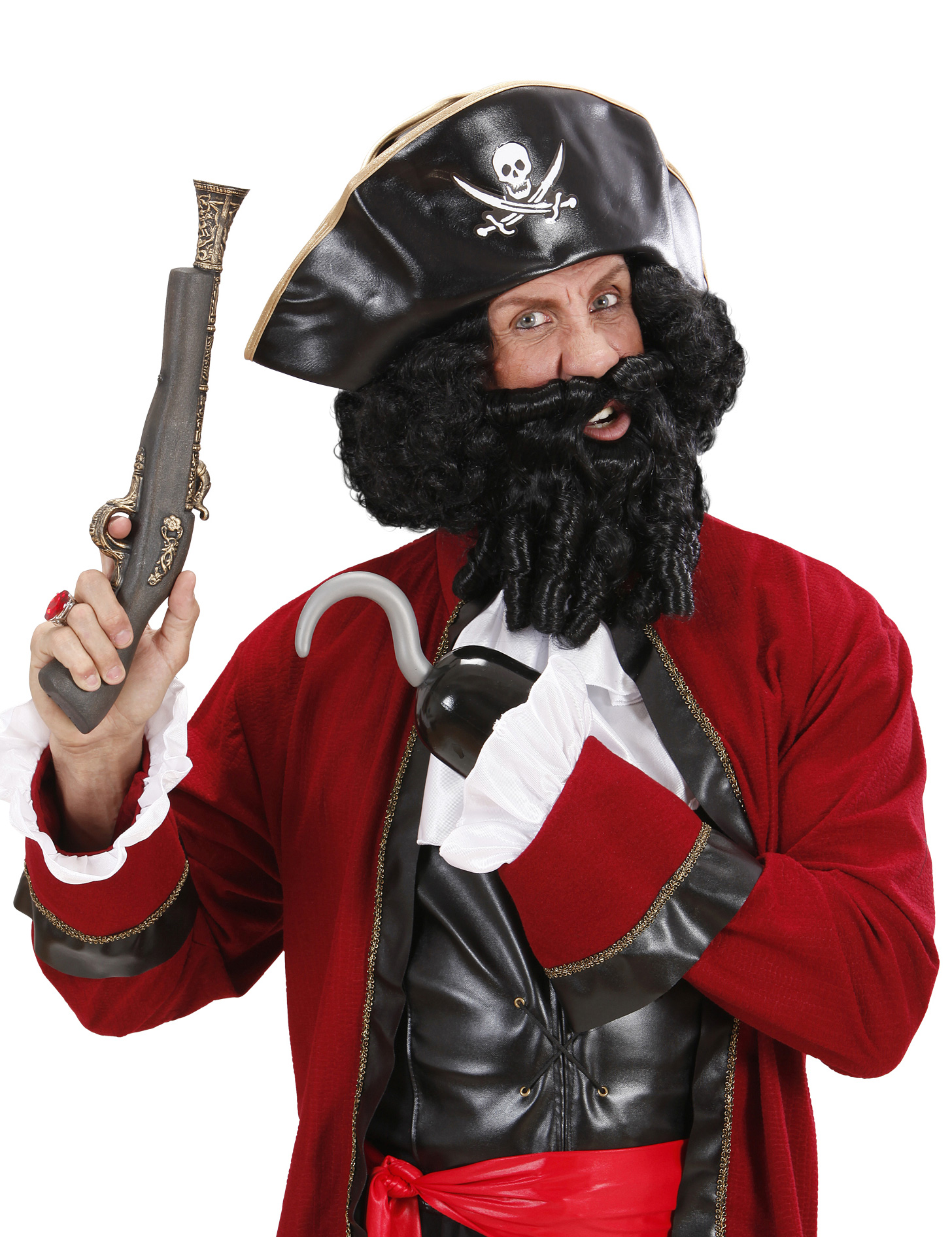 Perruque pirate noire homme