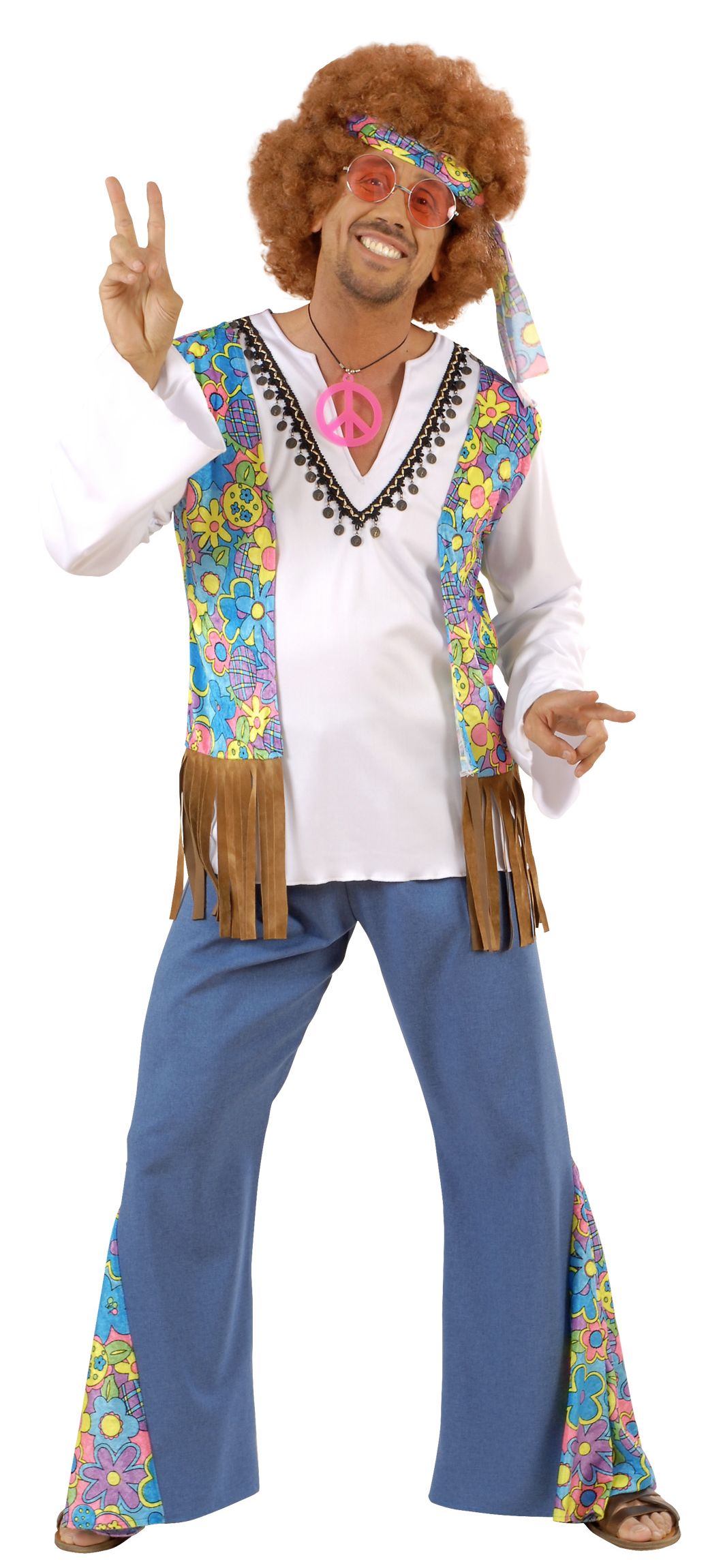 Déguisement hippie motif fleurs homme